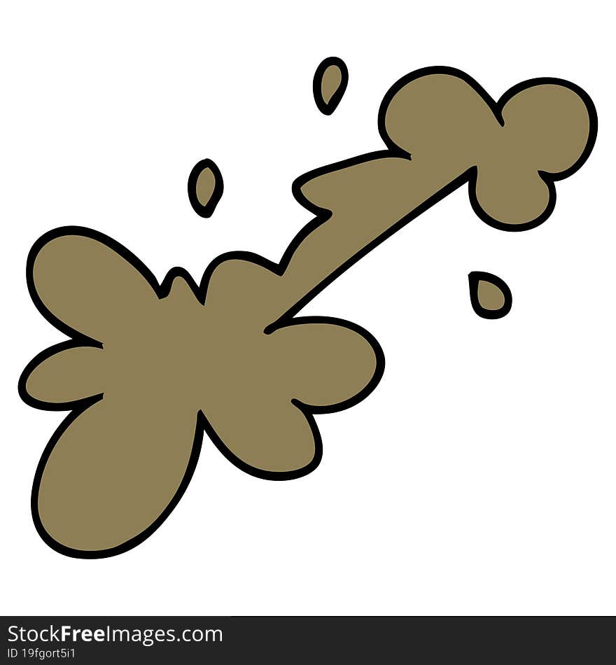 cartoon doodle mud splat