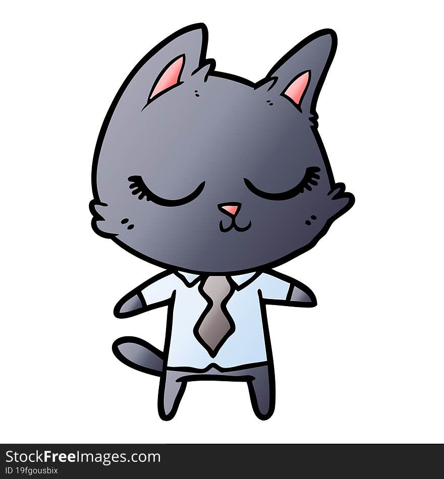 calm cartoon cat. calm cartoon cat