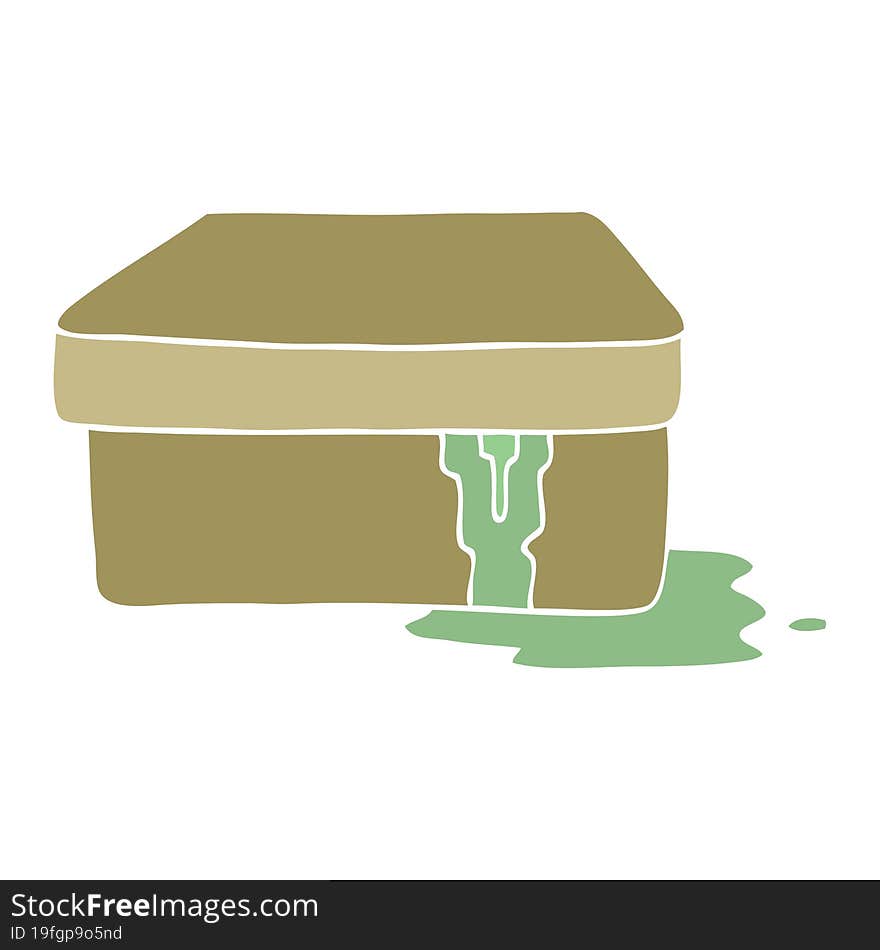 flat color style cartoon box with slime