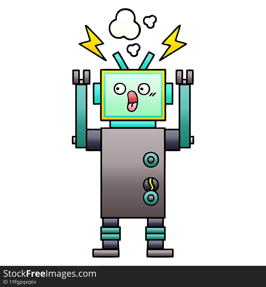 gradient shaded cartoon robot