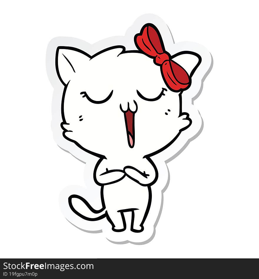 Sticker Of A Cartoon Cat