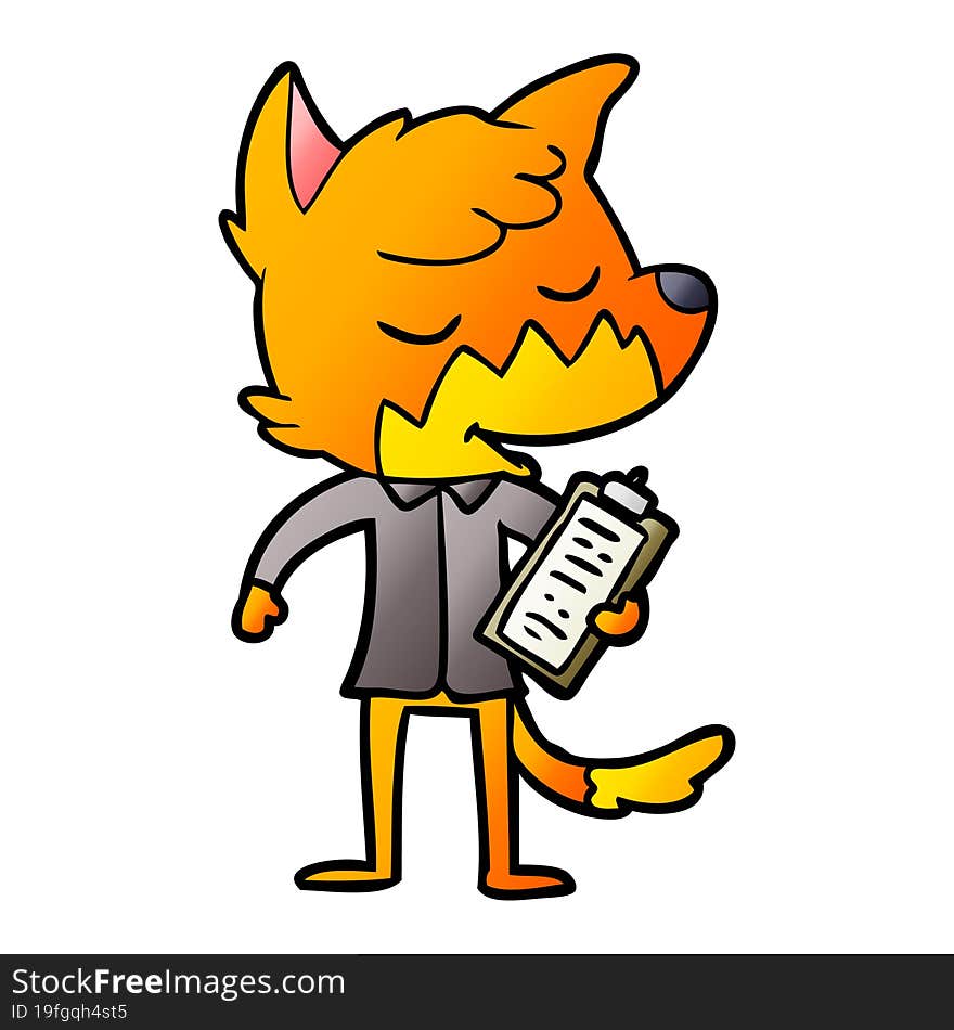 friendly cartoon fox manager. friendly cartoon fox manager