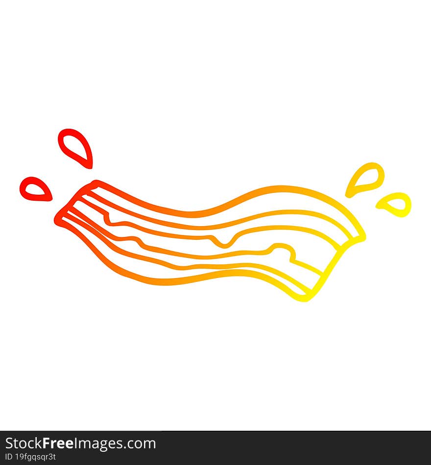 warm gradient line drawing cartoon bacon