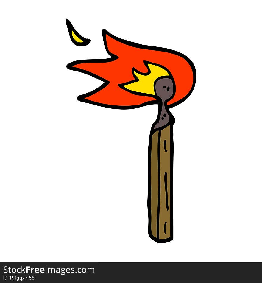 cartoon doodle burning match