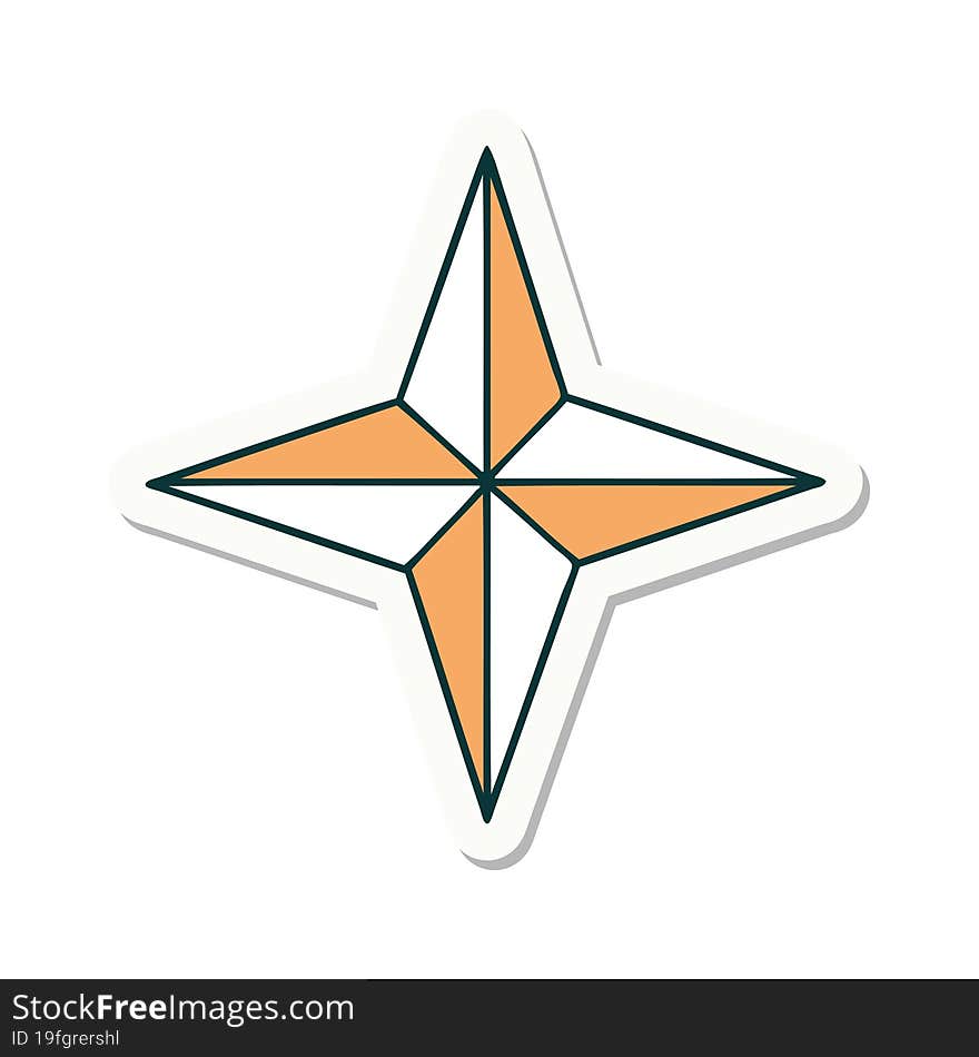 Tattoo Style Sticker Of A Star