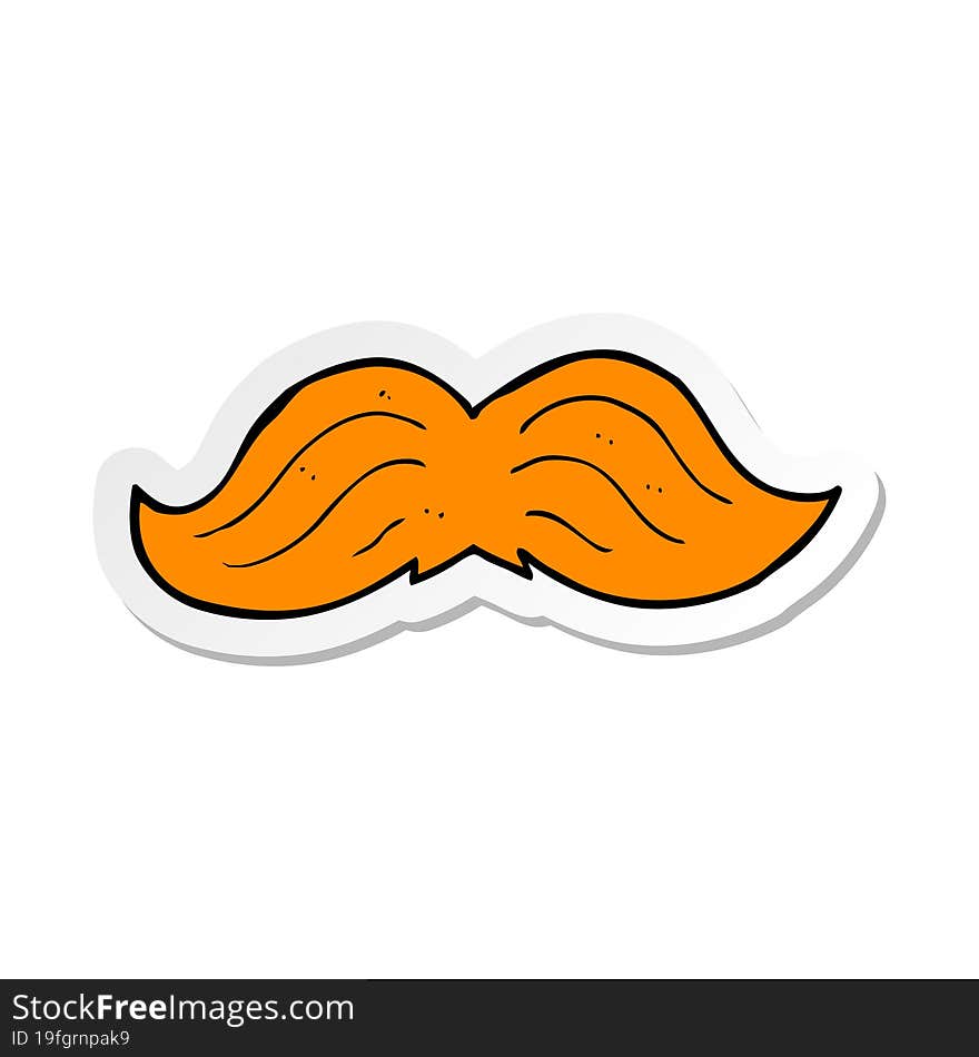 sticker of a cartoon ginger mustache