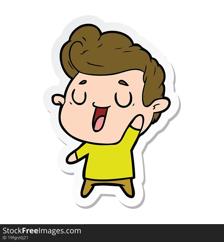 sticker of a happy cartoon man