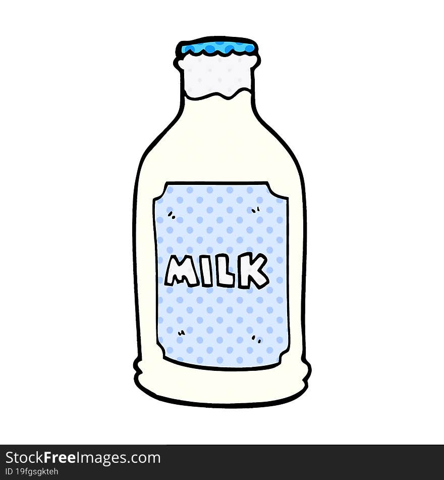 cartoon doodle milk bottle