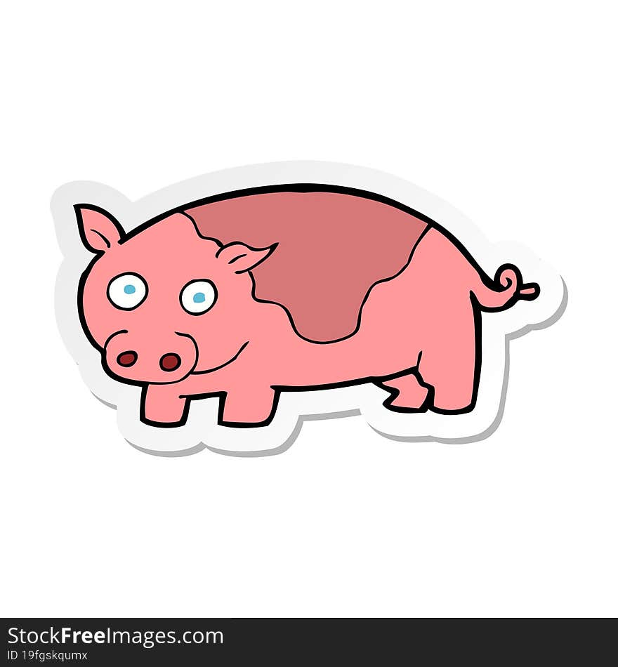 sticker of a cartoon pig