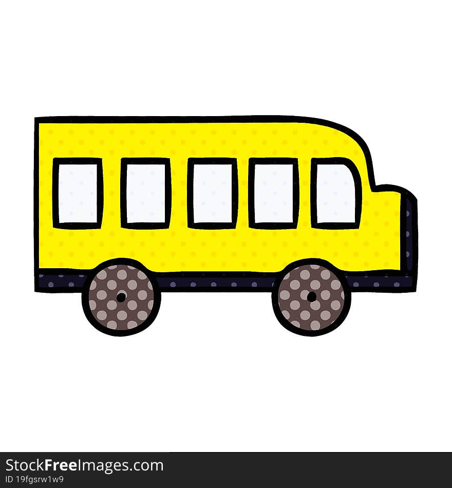 comic book style cartoon school bus