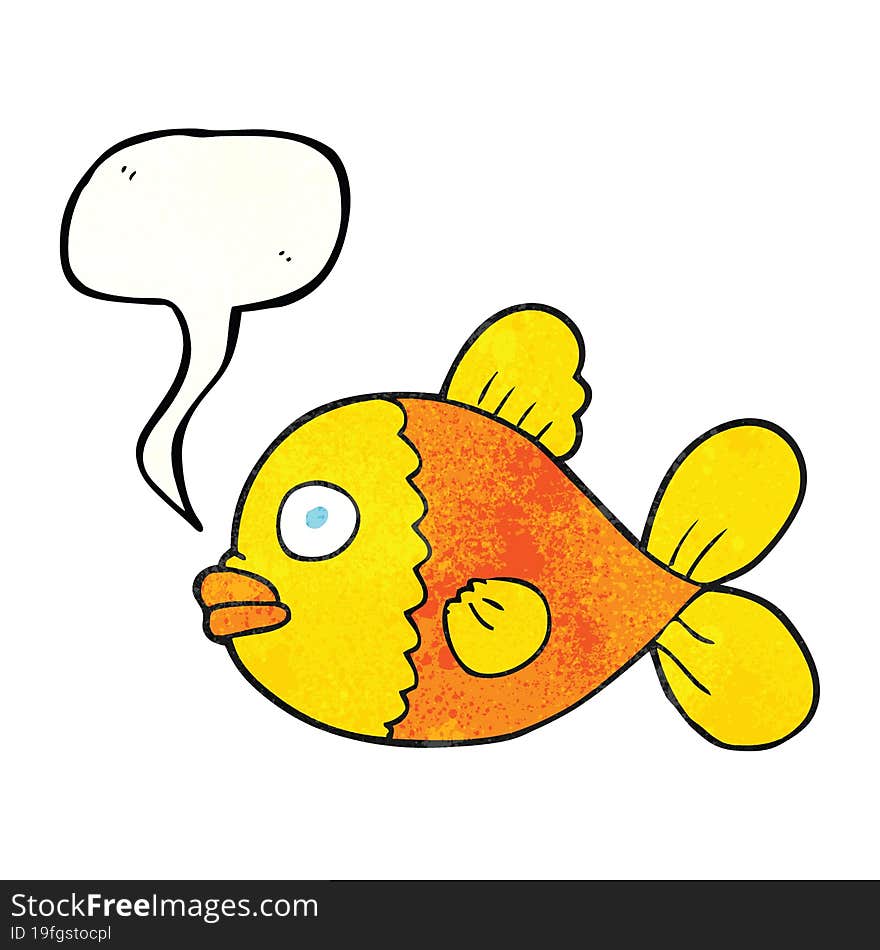 speech bubble textured cartoon fish