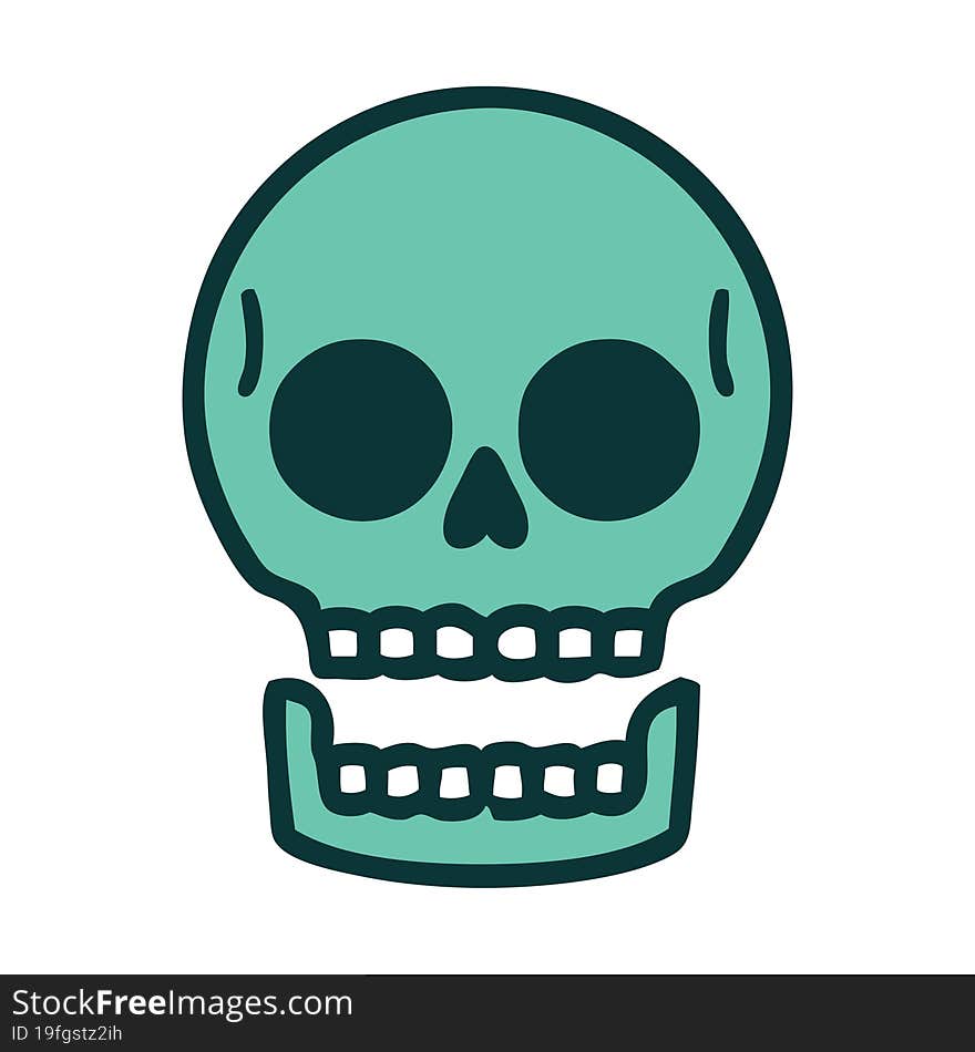 iconic tattoo style image of a skull. iconic tattoo style image of a skull