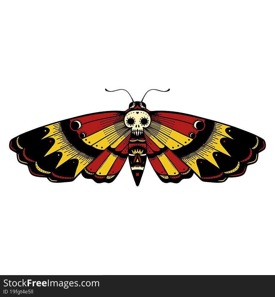 Traditional Tattoo Of A Deaths Head Moth