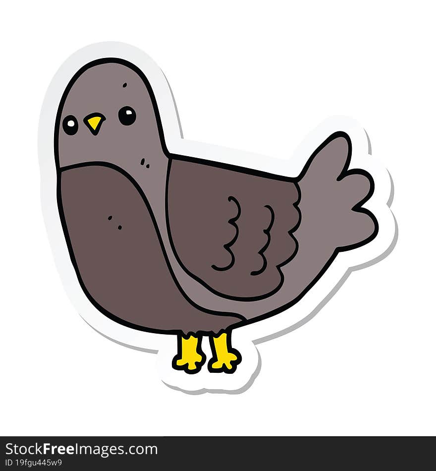 sticker of a cartoon bird