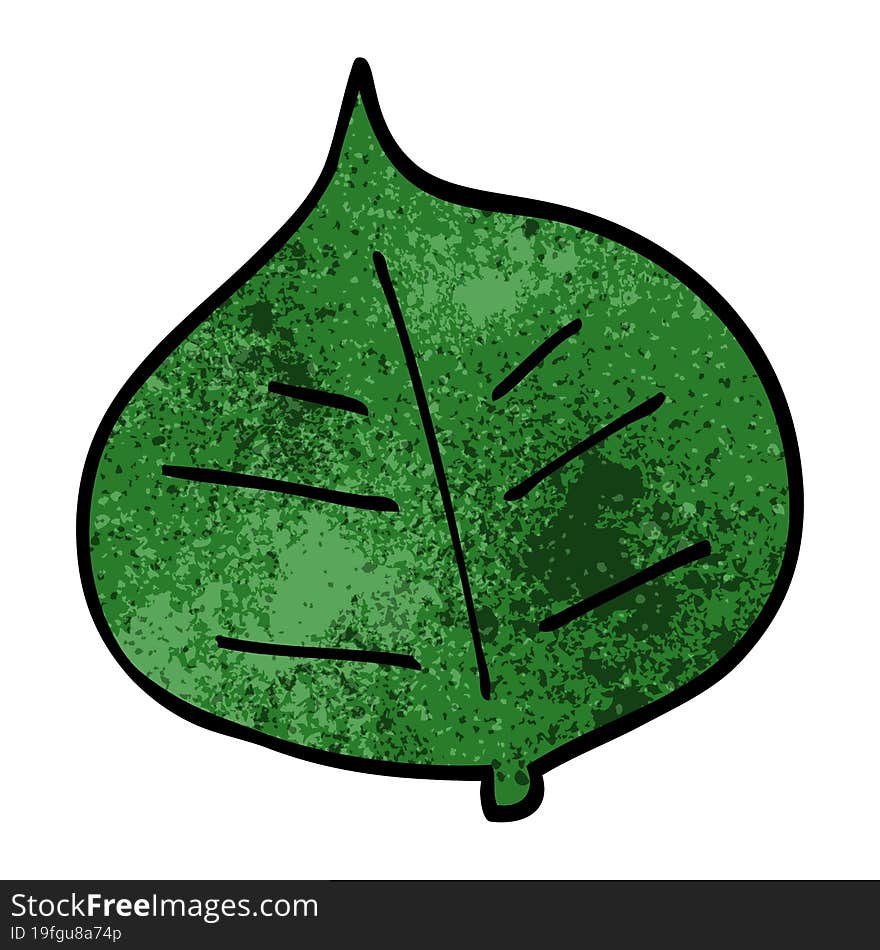 cartoon doodle leaf