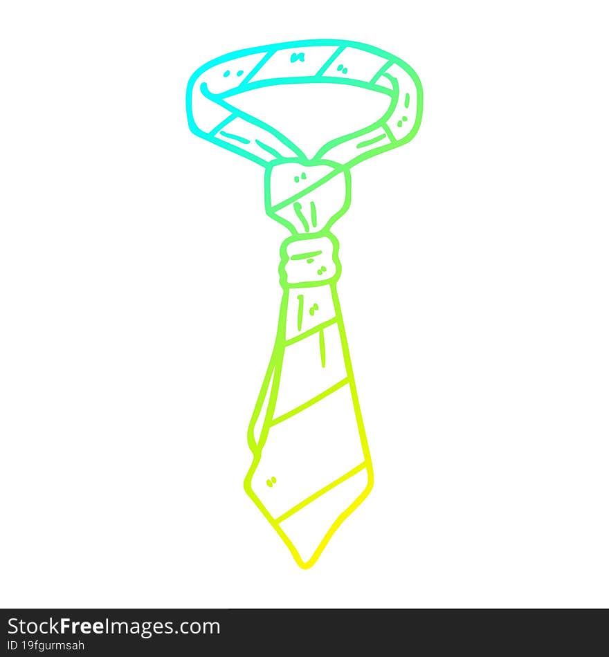 Cold Gradient Line Drawing Cartoon Office Tie