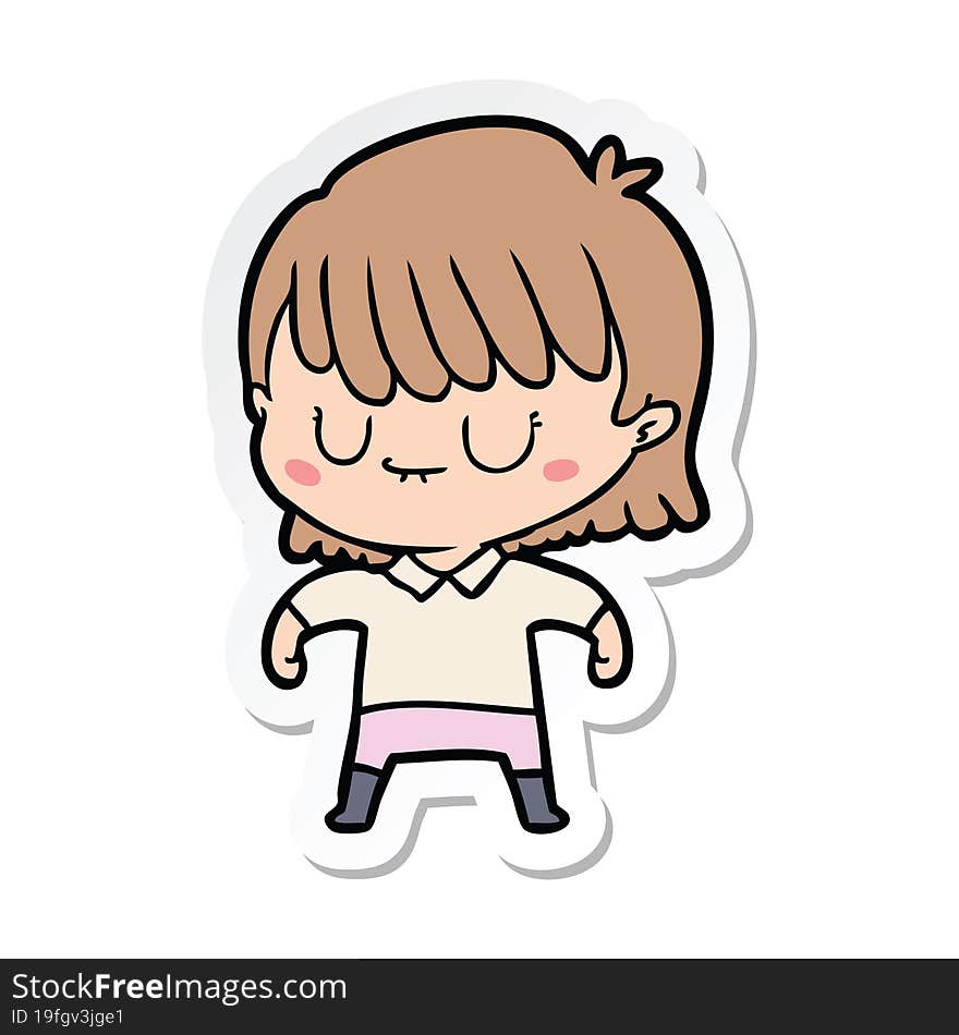 sticker of a cartoon woman