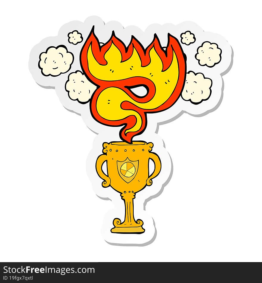 sticker of a cartoon trophy