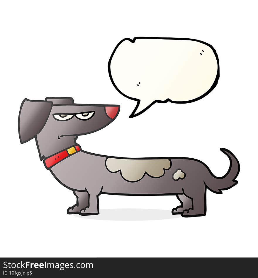 Speech Bubble Cartoon Annoyed Dog