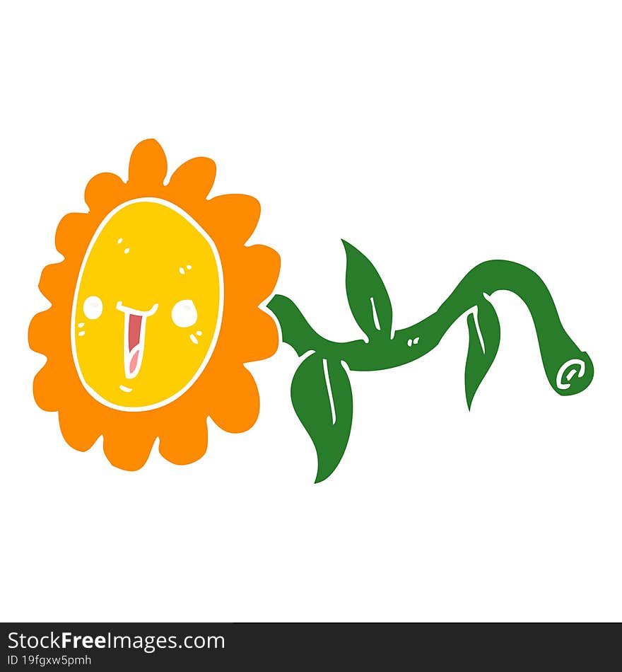 flat color style cartoon flower