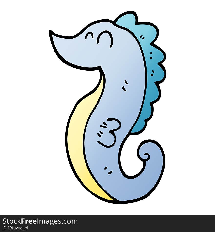 cartoon doodle sea horse