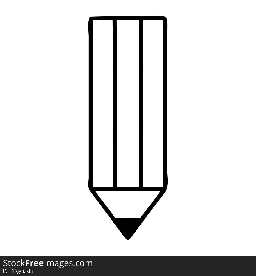 Black Line Tattoo Of A Pencil