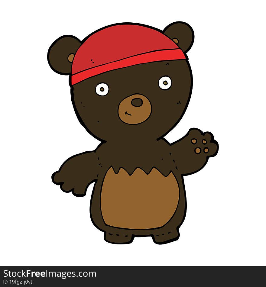 cartoon black bear wearing hat