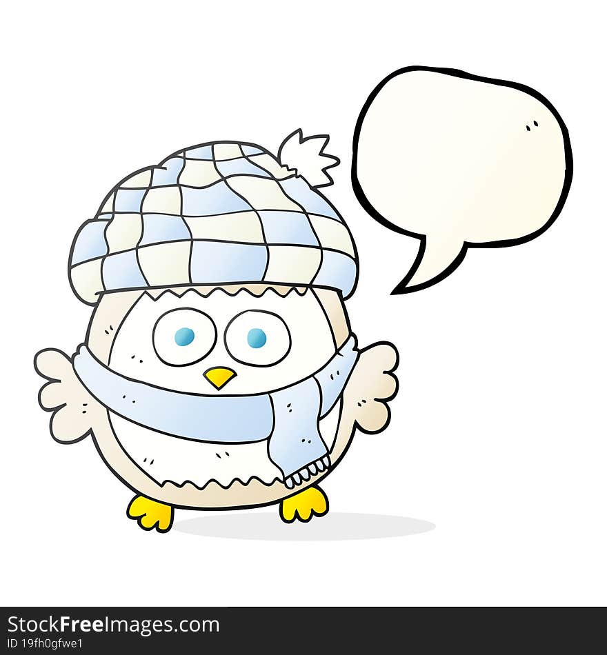 speech bubble cartoon cute little owl