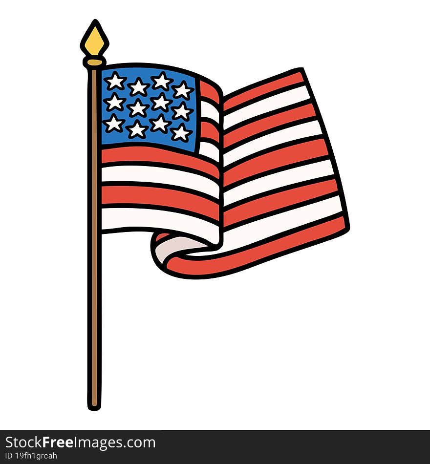 tattoo in traditional style of the american flag. tattoo in traditional style of the american flag