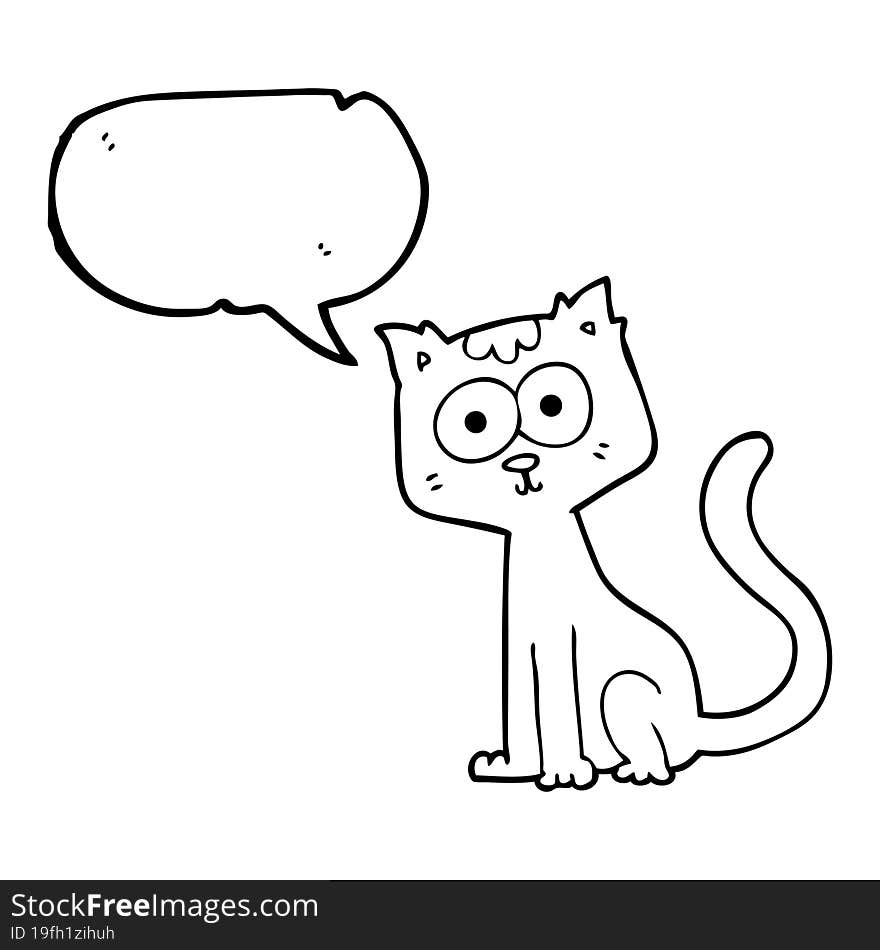 Speech Bubble Cartoon Cat