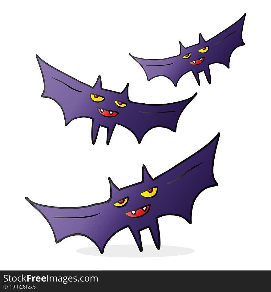 freehand drawn cartoon halloween bat