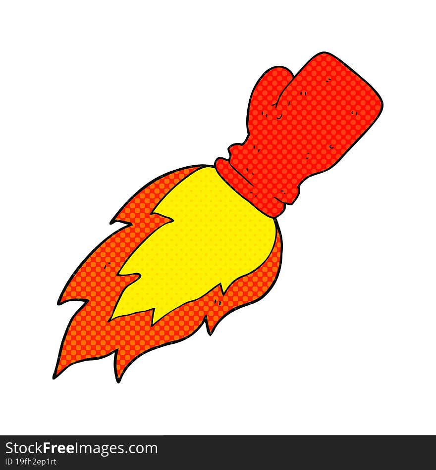 Cartoon Boxing Glove Flaming Punch