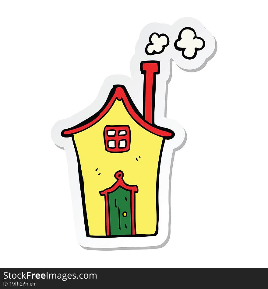 sticker of a cartoon house