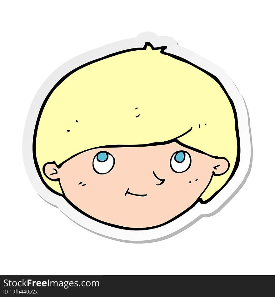 sticker of a cartoon happy man