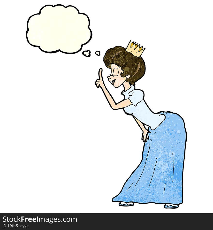 cartoon princess with thought bubble