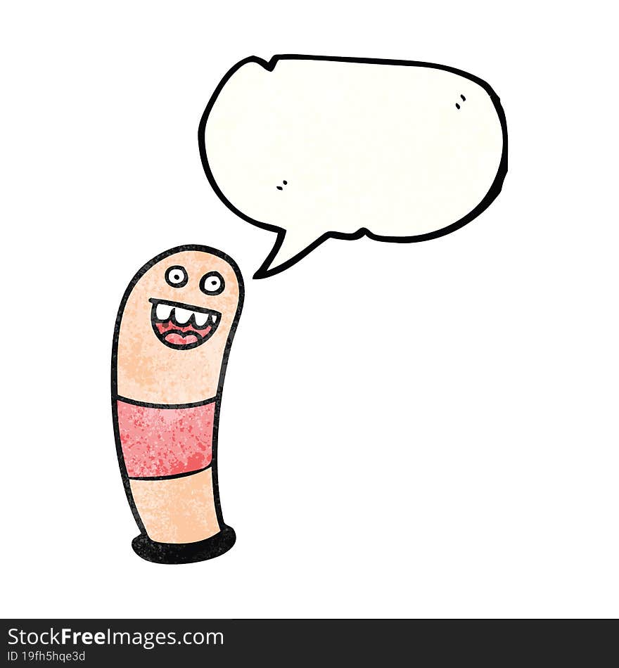 speech bubble textured cartoon worm