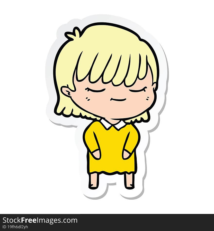 sticker of a cartoon woman