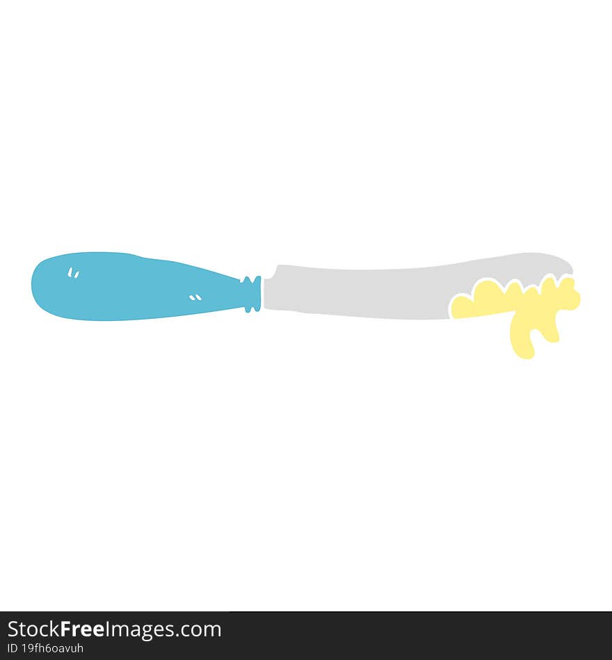 flat color style cartoon butter knife