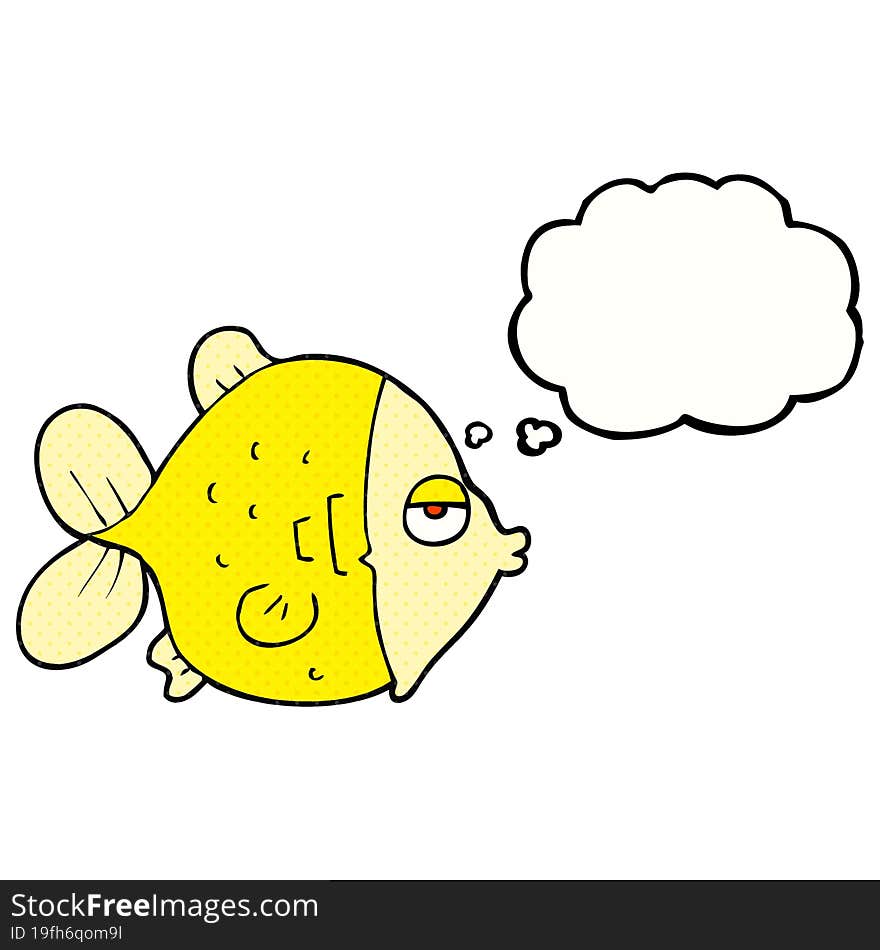 Thought Bubble Cartoon Funny Fish