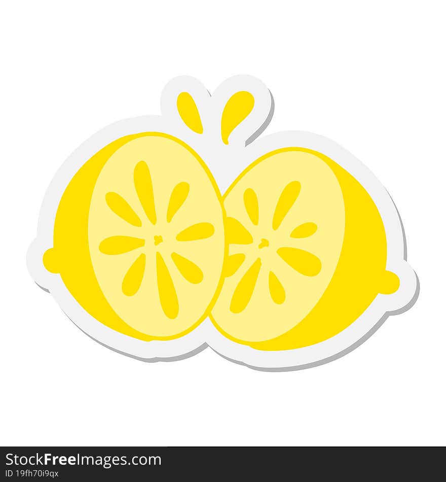 sliced fresh lemon sticker