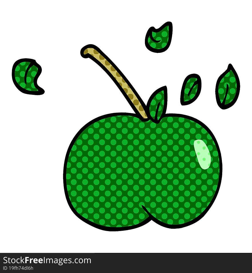 cartoon doodle juicy apple