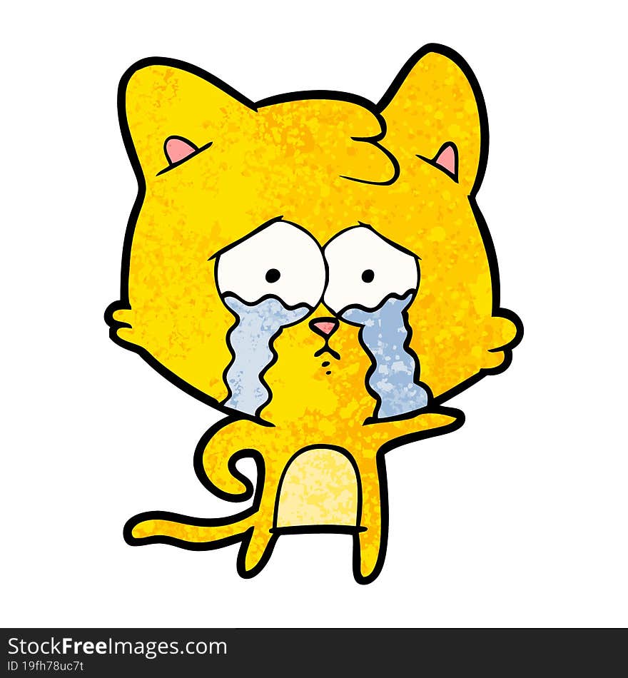 cartoon crying cat. cartoon crying cat