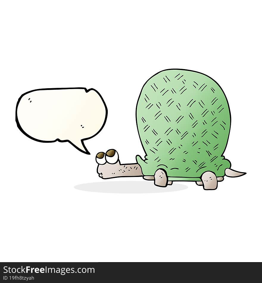 freehand drawn speech bubble cartoon tortoise