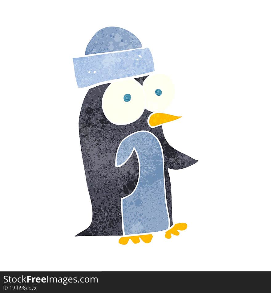 retro cartoon penguin