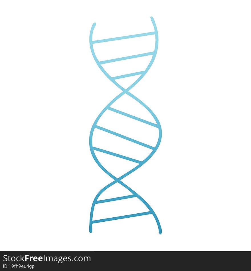 gradient shaded cartoon DNA strand