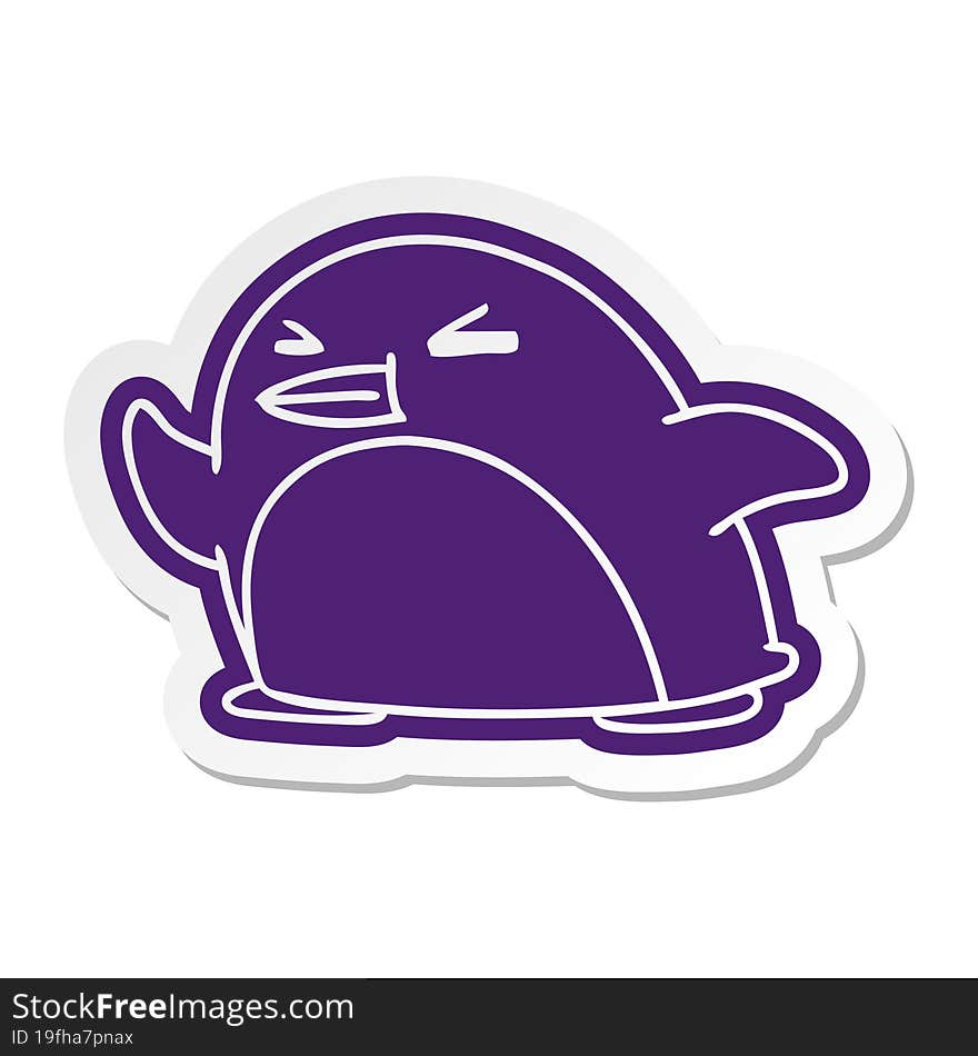 cartoon sticker kawaii of a cute penguin