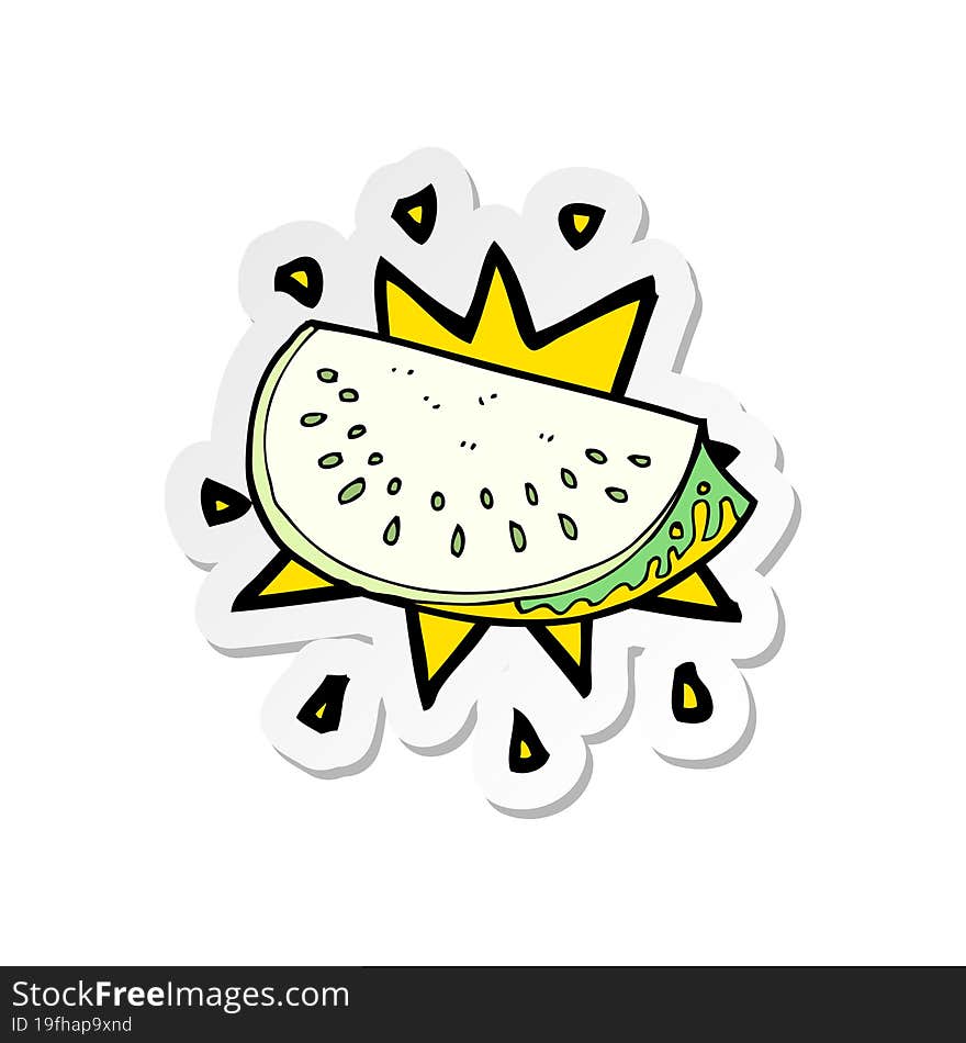 sticker of a cartoon melon slice