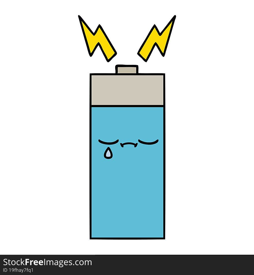 cute cartoon of a battery. cute cartoon of a battery