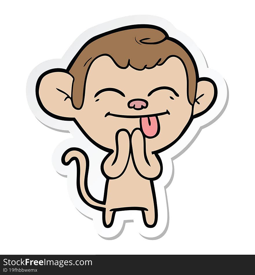 sticker of a funny cartoon monkey