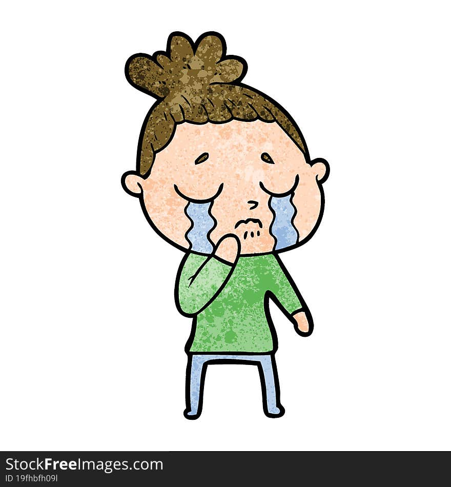 cartoon crying woman. cartoon crying woman